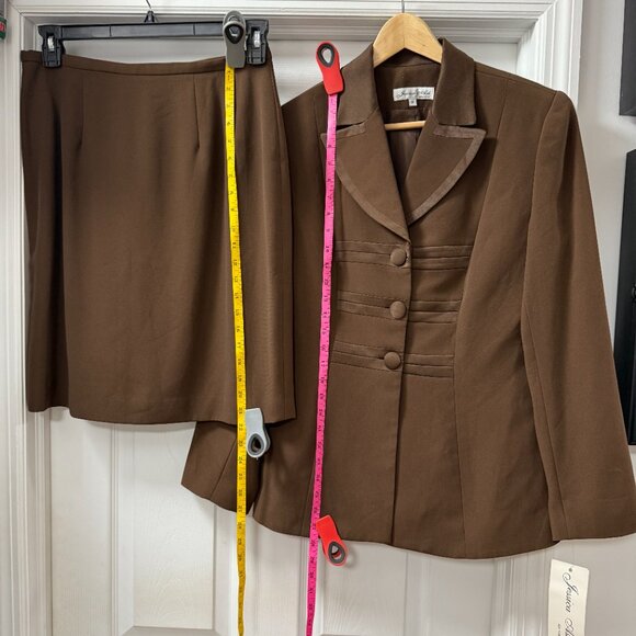 Vintage Jessica Ash 2-piece Brown Career Skirt Suit New with Tag/Unworn size 12 - Picture 3 of 14